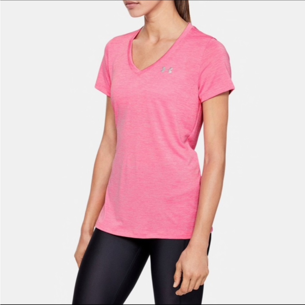 Under Armour Pink Lipstick Athleisure Heatgear Top Sz S